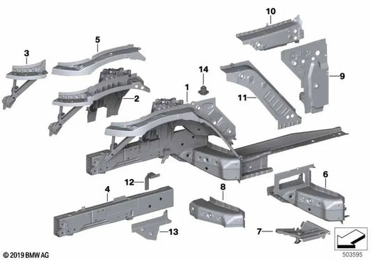 Suporte à etapa da roda dianteira direita para BMW G29 (OEM 41117932286). BMW original