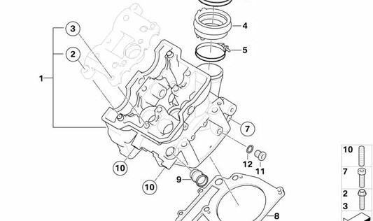Juego de juntas de cilindro OEM 11117715466 para BMW Motorrad G450X (K16). Original BMW Motorrad.