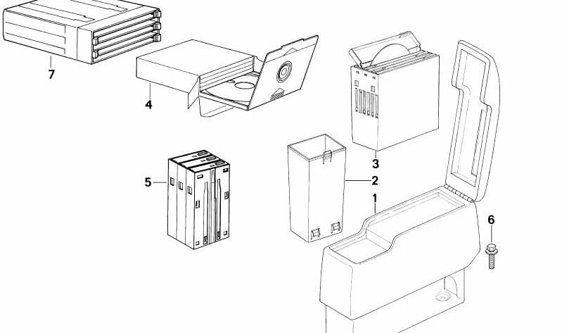 Console centrale Console Silver 51168138376 pour BMW E34. BMW d'origine.