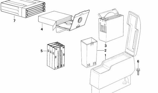 Console centrale Console Silver 51168138376 pour BMW E34. BMW d'origine.