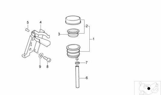 Soporte para recipiente de aceite de frenos OEM 34312331594 para motos BMW R850C, R1200C, R1200CL. Original BMW Motorrad.