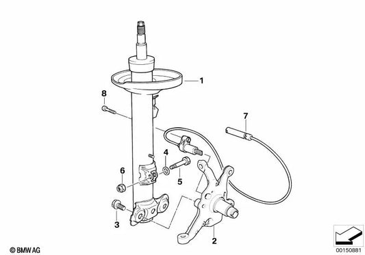 Achsschenkel à droite pour BMW E85, E86 (OEM 31217836819). BMW d'origine