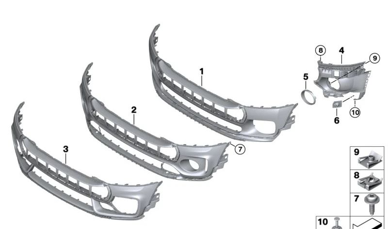 Soporte PDC delantero exterior izquierdo OEM 51117370805 para MINI Clubman F54 LCI (06/2018 - 02/2024). Original MINI.