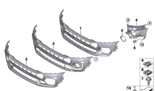 Primed front bumper trim OEM 51117451352 for MINI Clubman F54, F54 LCI. Original MINI.