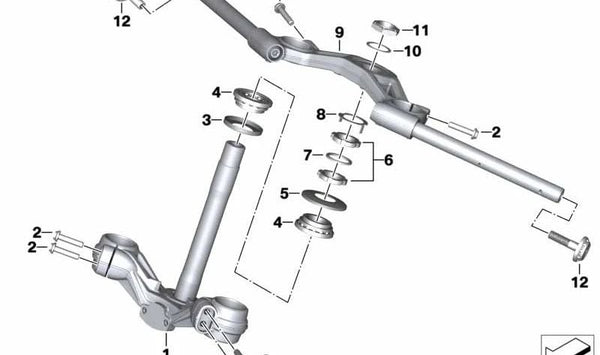 Tapa de cojinete OEM 31428544703 para BMW Motorrad R nineT (RK21, RK22, RK23, RK32, RK33) y todas sus versiones Pure, Scrambler, Racer y Urban G/S. Original BMW Motorrad.