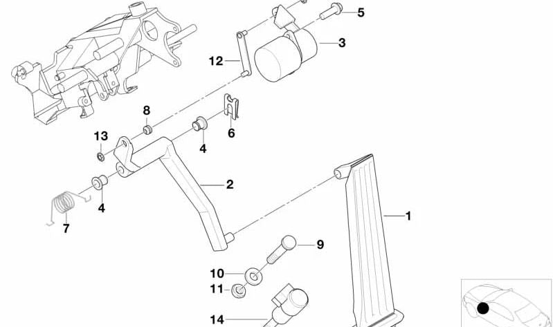 Sensor del pedal del acelerador OEM 13627786866 para BMW E39. Compatible con todos los modelos E39. Original BMW.