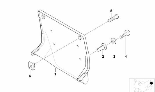 Soporte de matrícula OEM 46622309703 para motos BMW K1200LT (0545, 0540). Original BMW Motorrad.