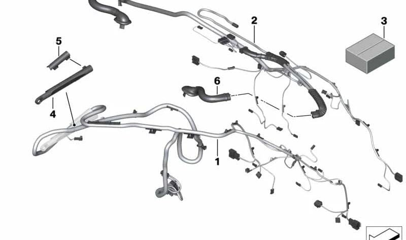 Juego de cables portamaletas OEM 61129313656 para BMW 3' F30, F30 LCI, F80 M3, F80 M3 LCI. Original BMW.