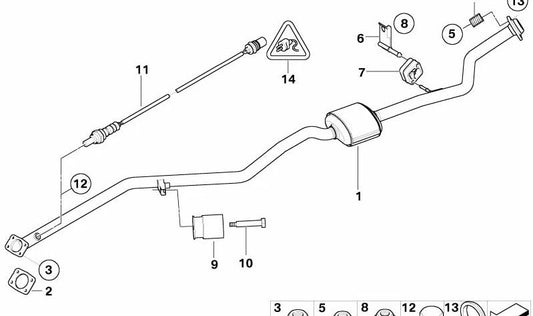 Amortiguador de vibraciones 33HZ OEM 18307564880 para BMW E81, E87, E88 (116i, 118i - N45T/N46T, manual y automático). Original BMW.