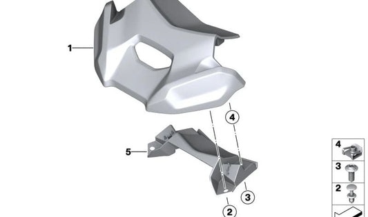 Cubierta carenado delantero OEM 46639898674 para motos BMW F 850 GS Adventure, F 900 GS Adventure. Original BMW Motorrad.