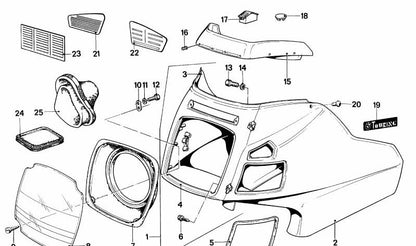 Cubierta embellecedora OEM 46631244384 para BMW K1200RS, K1200GT. Original BMW Motorrad.