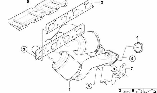 Junta plana para BMW Série 1 E81, E82, E87, E88, Série 3 E90, E91, E92, E93, Série 5 E60N, X1 E84 (OEM 18307540797). BMW originais.