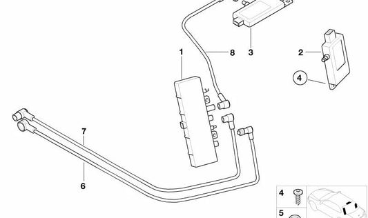 Diversity -Antennenkabel für BMW 5 E39 -Serie (OEM 65248370605). Original BMW