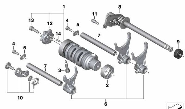 Rodillo de mando OEM 23308564433 para motos BMW G 310 GS (K02) y G 310 R (K03). Original BMW Motorrad.