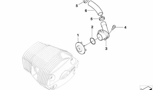 Tubo flexible de ventilación OEM 11117676708 para BMW Motorrad R 1200 GS, R 1200 GS Adventure, R 1200 RT... y más. Original BMW Motorrad.