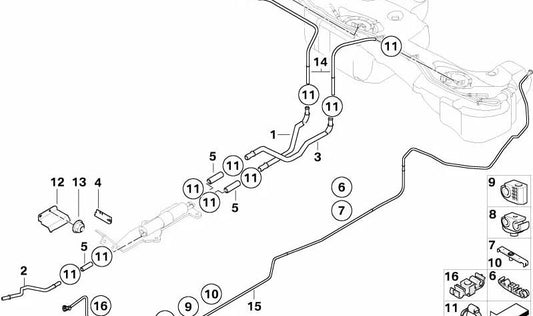 OEM PUBLE COMBUSTO 13317500922 per BMW E46 316I e 316CI (modelli con motori N40 e N42, manuale e automatico). BMW originale.