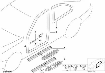 Seal Front Right Door for BMW 3 Series E36 (OEM 51711977728). Original BMW.