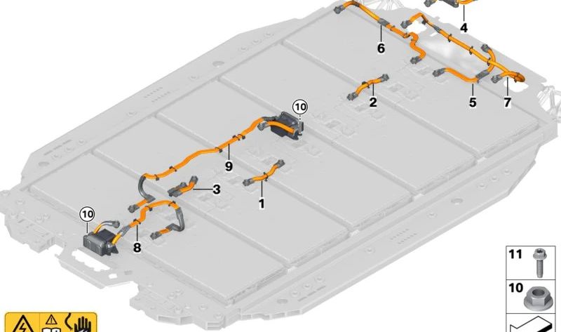 Separador de alto voltaje OEM 61278849843 para BMW G70 (Serie 7). Pieza original BMW para sistema de batería de alto voltaje.