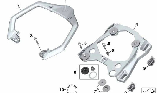 Piastra base posteriore OEM 46548409341 per BMW Motorrad S 1000 XR (K69) 2018-2025. BMW Motorrad originale.