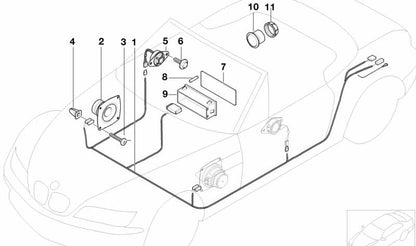 Mid-tone speaker for BMW (OEM 65108386425). Original BMW