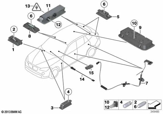 Luz de leitura do interior traseiro para BMW E90, E90N, E91, E91N, X1 E84 (OEM 61319201632). BMW original