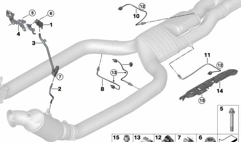 Manguito de escape OEM 18328484633 para BMW G12 M760Li xDrive (motor N74L) 2019-2022. Original BMW.