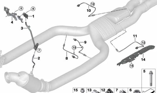 Manguito de escape OEM 18328484633 para BMW G12 M760Li xDrive (motor N74L) 2019-2022. Original BMW.