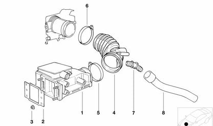 Marco de sellado para BMW Serie 3 E30, E36 Serie 5 E28, E34 (OEM 13711705064). Original BMW.