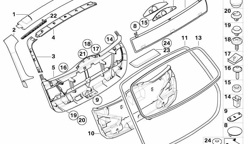 Drenaje de agua izquierdo OEM 51497174537 para BMW Serie 3 E91 (316d, 316i, 318d) con cambio manual o automático, tracción trasera. Compatible con modelos de 2008 a 2012. Original BMW.