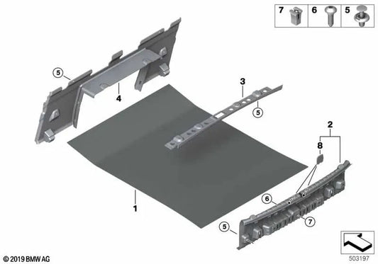 Rear bumper blende for BMW 8 Series F91, F92, F93, G14, G15, G16 (OEM 51477435220). Original BMW