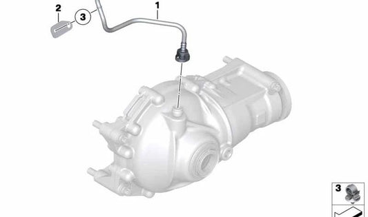 Front Axle Gear Breather Pipe for BMW E70N, E71 (OEM 31507600684). Original BMW