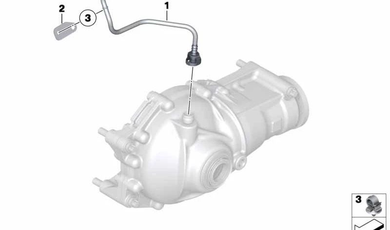 Frontdifferentiallüftungsrohr OEM 31507612743 für BMW E84, F25, F26. Original BMW.