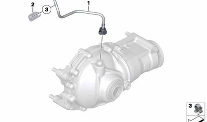 Frontdifferentiallüftungsrohr OEM 31507612743 für BMW E84, F25, F26. Original BMW.