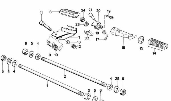 Descansa-pies izquierdo OEM 46717729281 para motos BMW R1200GS, R1100GS, R1150GS, R80GS... y más. Original BMW Motorrad.