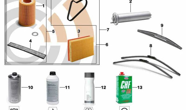 Kit de revisión Value Line OEM 88002289140 para MINI R55, R56, R57, R58, R59, R60, R61. Original MINI.