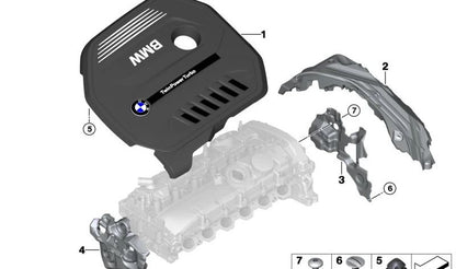 Tampa do motor para BMW F30N, F31N, F34N, F32, F33, F36, G11 (OEM 11128616573). BMW original