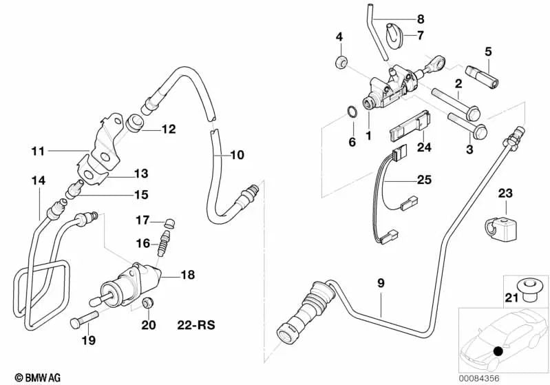 Tubería para BMW Serie 3 E46 (OEM 21526753015). Original BMW