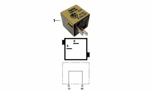 Conector amarillo oliva OEM 61368366621 para motos BMW R1100S, R850C, R850GS, R850R, R850RT... y más. Original BMW Motorrad.