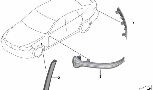 Reflector trasero izquierdo OEM 63147391647 para BMW G32 y G32N. Original BMW.