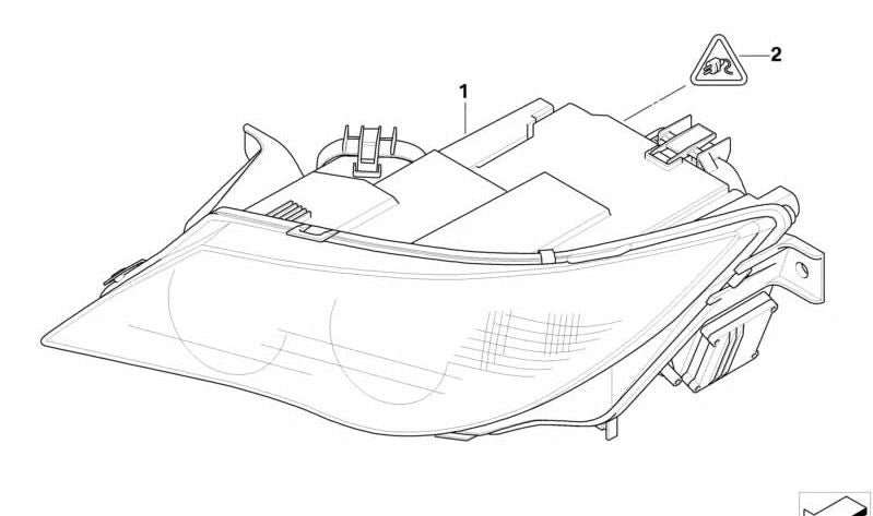 Faro AHL-xenón derecho OEM 63127186816 para BMW Serie 6 E63, E63 LCI, E64, E64 LCI. Original BMW.