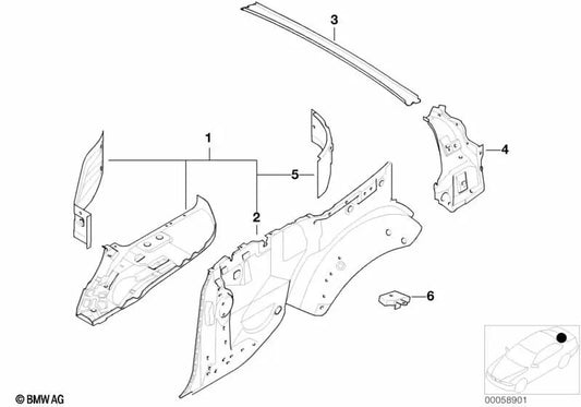 Moldura inferior do vidro traseiro para BMW E46 (OEM 41327021999). BMW original