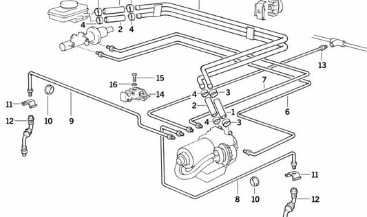 Tubo del freno anteriore ABS OEM 3432227677 per BMW E36 M3 (BF92, BF98). Compatibile con i modelli realizzati tra il 1992 e il 1995. BMW di sostituzione originale.