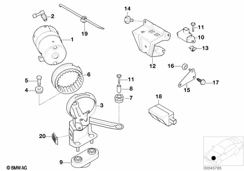 Suporte de conexão em branco para BMW E87, E88, F20, F21, F52, E46, E90, E91, E92, E93, E39, E38, E65, E66, E84, E83, F25, E5, E85, E86, E89, E52 (OEM (OEM, OEM, E55, E85, E86, E84, E83, OEM, OEM, e85, e85, E84, E83, OEM. 61131383699). BMW original