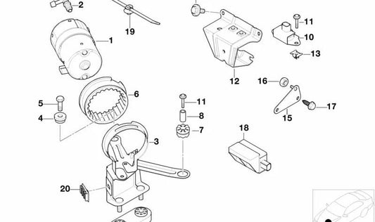 Suporte de borracha para bomba de pré-alimentação para BMW E46, E39 (OEM 34511165156). BMW originais.