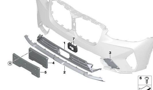 Tapa embellecedora OEM 51118737334 para BMW G28, G01, G02, G05, F95, G06, F96, G07, i3. Apta para múltiples modelos. Pieza original BMW.