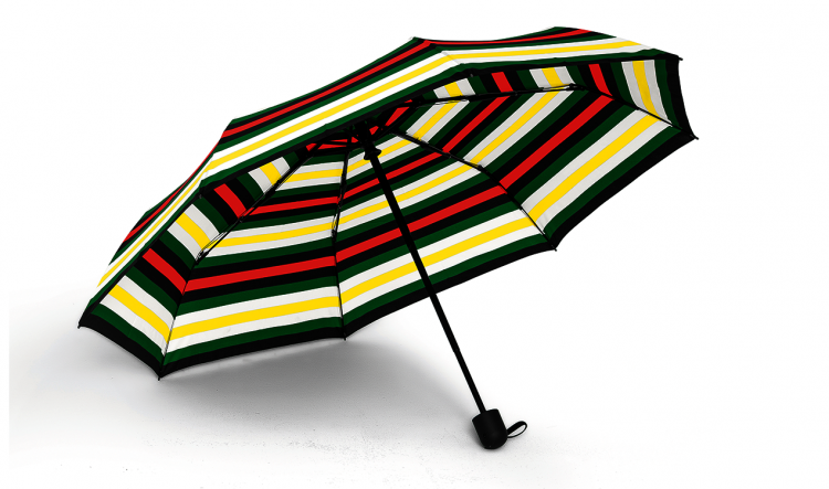 Paraguas Mini Plegable A Rayas Multicolor. Original Recambios