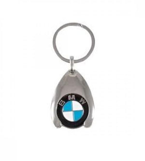 Bmw-Schlüsselanhänger mit Münze für den Einkaufswagen. Original-Merchandising