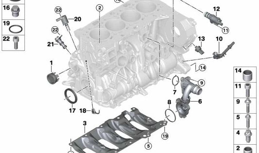 OEM 11428490015 Valvola di controllo del raffreddamento a pistone per BMW G42, G20, G21, G28, G22, G23, G26, G30, G31, G32, G01, G02, G05. BMW originale.