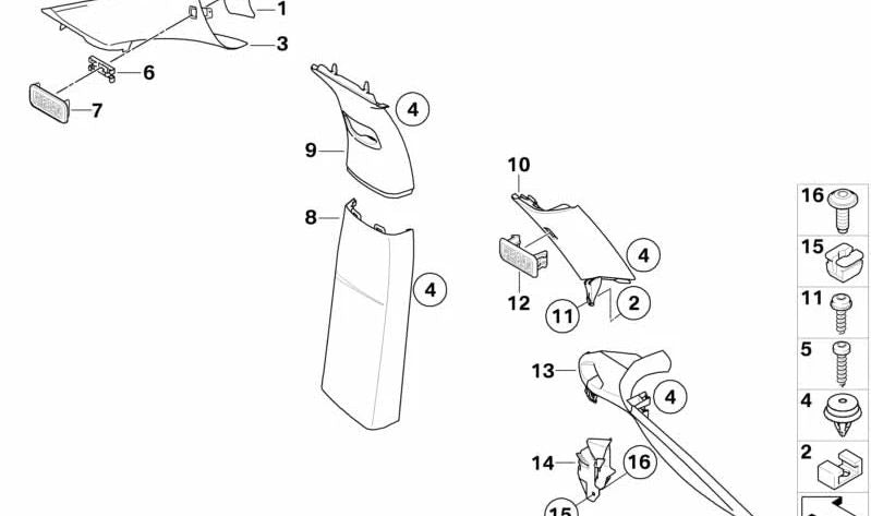 Tampa de cobertura do airbag para BMW E90, E91, E92, E60, E61, E63, X3, X5, X6 (OEM 51437066521). BMW original