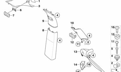 Tampa de cobertura do airbag para BMW E90, E91, E92, E60, E61, E63, X3, X5, X6 (OEM 51437066521). BMW original